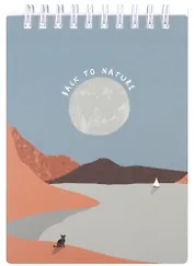 Блокнот 102*142мм 100л кл. "Mountains", луна, карт.обл., спираль, микротекстурирование, ламинация