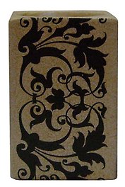 Подсвечник керамический со свечой (узор черн) (15135)