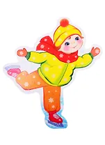 Плакат вырубной А4 "Мальчик на коньках"
