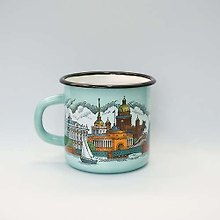 Сувенир, Ярко Ярко, Кружка, Панорама Санкт-Петербурга Цветная, 8*8*8см, 400мл эмалированная сталь, без коробки