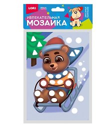 Набор для творчества LORI. Увлекательная мозаика (металлизированная) малый набор "Медвёжонок"