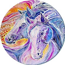 Доска для нарезки  Фантазии о лошадях (RCB-FHorse) (стекло) (d19) (в подар.упаков.) GiftLand
