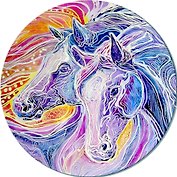 Доска для нарезки  Фантазии о лошадях (RCB-FHorse) (стекло) (d19) (в подар.упаков.) GiftLand