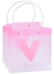 Пакет А5 22*21,5*10 "Розовые сердца" жен., пластик, ассорти
