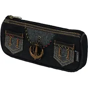 Пенал-косметичка прямоугольный 21*9*4см джинсовый, темно-синий, Proff