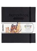 Скетчбук 145*145 40л "Veroneze" черный, акварель., 200г/м2