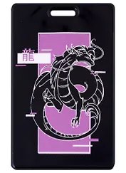 Чехол для карточек Аниме Дракон глитч (ч/б с фиолетовым)