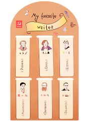 Магнитные закладки "Писатели. My favorite writer", 6 штук