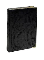 Ежедневник недат. А5 192л "Prestige. Iguana" черный, иск.кожа, мет.уголки, поролон, тон.бумага, золот.торец, справ.мат-лы, ляссе, Listoff