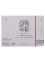 Скетчбук 24,5*17,9см 18л "SMLT Art Authentic Bristol", на резинке, 185г/м2, экстрабелый, сшивка