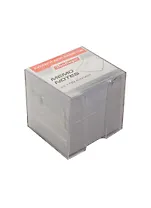 Блок-куб 90*90*90 белый, пласт.бокс, прозрачный, Berlingo