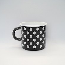Сувенир,  Ярко Ярко, Кружка Горох (Черная) 8*8*8см, эмалированная сталь, объем 0,4л