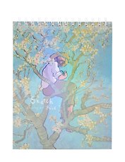 Скетчбук "Painting story", 48 листов, 110г/м2, спираль сверху, твердая обложка, в ассортименте