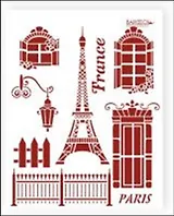 Трафарет пластиковый многоразовый Париж (20х25) (Л-062)