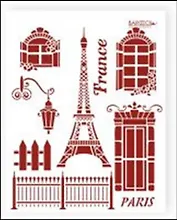 Трафарет пластиковый многоразовый Париж (20х25) (Л-062)