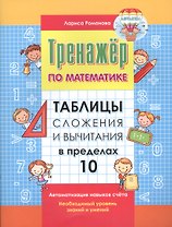 Таблицы сложения и вычитания в пределах 10