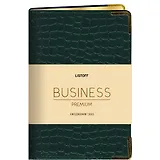 Книга для записей А5 80л. "BUSINESS PREMIUM. Iguana (изумрудный)" иск.кожа, поролон, мет.уголки, тонир.блок, зол.торец, 2 ляссе, инд.уп.