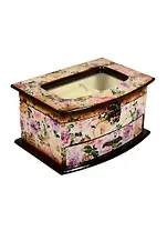 Шкатулка Цветы с прозрачным окном (187-199) 21х15х11