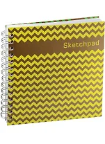 Скетчбук 195х195 80л "Зигзаги" белый офсет, без линовки, 100г/м2, тв.обложка, гребень, Феникс +
