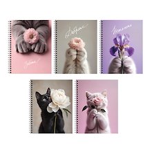 Тетрадь общая «Cat & Flowers», 96 листов в клетку, А5, в ассортименте - Listoff