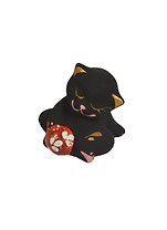 Фигурка декоративная керамика Котик с мячом черный (4х7х11) (707379)