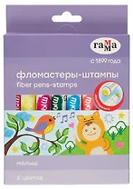 Фломастеры 8 цветов, "Малыш" двусторонние, толстые, смываемые, Гамма