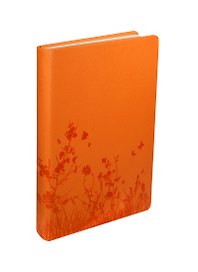 Ежедневник недат. А5 168л "ПРИМАВЕРА" оранжевый, иск.кожа, тв.переплет, декор.тисн, тон.блок, ляссе, InФОРМАТ