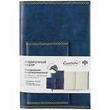Ежедневник недат. А5 160л "Баффало" темно-синий + обложка для паспорта, мягкий переплет, съемная обл, тонир.блок, ляссе