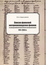 Список фамилий ингерманландских финнов по приходам финской Евангелическо-лютеранской церкви в 1721–1912 гг.