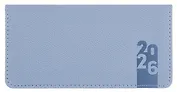 Планинг дат. 2026г. 64л 170х88 мм "Джут" голубой, кожзам, тв.переплет, обл.поролон, блинт.тиснение, офсет, карманный, справ.мат-лы, закругл.углы, ляссе, инд.уп