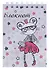 Блокнот А7 40л кл. "МЫШКА-МОДНИЦА" гребень, УФ-лак, глиттер, офсет 60г/м2 - 0