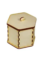Шкатулка шестиугольная (2150420) (11х10х9,5см) (игрушка из дерева) (упаковка)