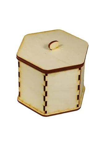 Шкатулка шестиугольная (2150420) (11х10х9,5см) (игрушка из дерева) (упаковка)