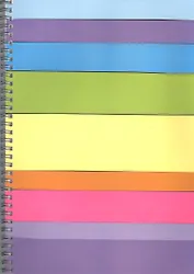 Тетрадь А4 96л лин. "Цветные полосы" спираль, офсет, мел.картон, Премьера