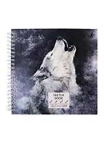 Скетчбук 190*190 40л "Острый клык" белый офсет, 120г/м2, тв.обложка, евроспираль