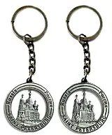 Сувенир, АКМ, Брелок "Спас.",  металлический, рельефный, цвет античное олово