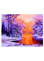 Холст с красками по номерам "Морозное утро", 17 х 22 см