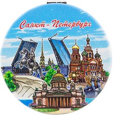 Зеркало мягкое 70мм "СПб.Спас, Исаакий, Медный, мосты", рис.