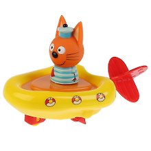 Игрушка пластизоль д/ванны «Капитошка» Три кота, лодка + Коржик, выс. 6см, блистер STB3-TC