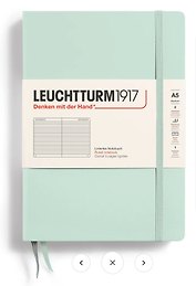 Книга для записей «Medium. Мятный», А5, 125 листов, линованная, твердая обложка, Leuchtturm1917
