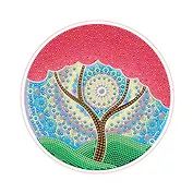 Алмазная мозаика ТМ Рыжий кот круг, д.24 см с подр,с част. зап, камни разн форм (14цв) Цветущее дерево Арт. YKH36