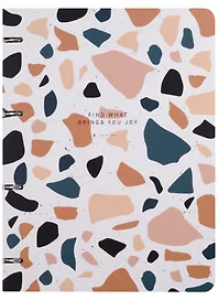 Тетрадь на кольцах «Terrazzo. Синий» 120 листов в клетку, А4, сменный блок - Be Smart