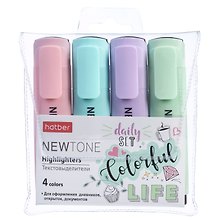 Текстовыделители «Newtone Pastel» 4 цвета, 1-5 мм, Hatber