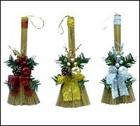 Веник декоративный 30см (Н61027) (Снегурочка) (упаковка)