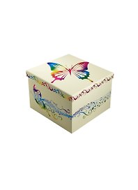 Коробка подарочная "Бабочка" 14*14*11 квадратная, гологр.тиснение, картон, Вейксинг