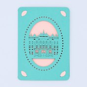Открытка резная с конвертом Ажурный город (002), арт. pc-WP-A6.2019