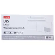 Конверт Е65 (110*220) 25 штук 80г,окно справа, Hatber