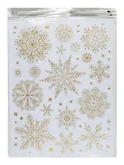 Новогоднее оконное украшение Золотые узоры (40х30)