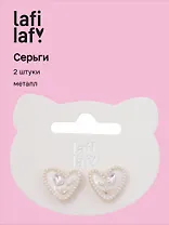 Сережки Сердечки (2шт) (металл) (12-253004-С24) (Lafilaf)