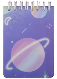 Блокнот А7 70л лин. "Planets" пласт.обл., спираль, инд.уп., ассорти